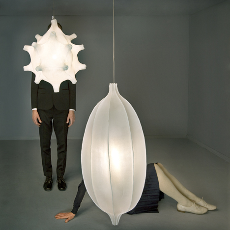 Radiolaria 3D-woven fabric lamps by Bernotat & Co