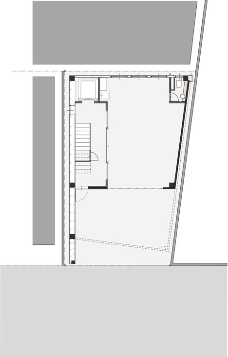 Ground floor plan of Set design studio and office in Japan by Mattch