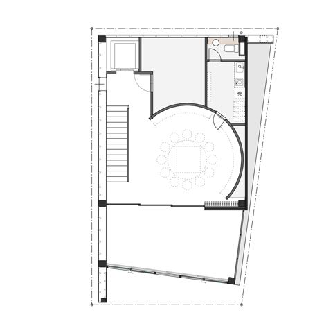 Second floor plan of Set design studio and office in Japan by Mattch
