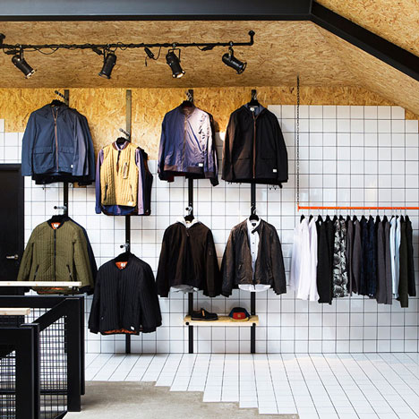 Reykjavik boutique by HAF Studio mixes chipboard with ceramic tiles