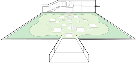 Sectional perspective of The Centro de Artes Nadir Afonso by Louise Braverman