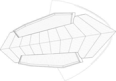 Pavilion roof plan of The National Arboretum Canberra by Taylor Cullity Lethlean and Tonkin Zulaikha Greer Architects