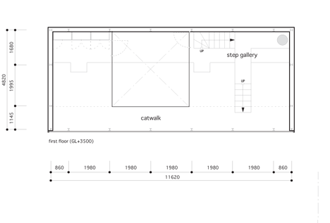 First floor plan of Tunnel House by Makiko Tsukada
