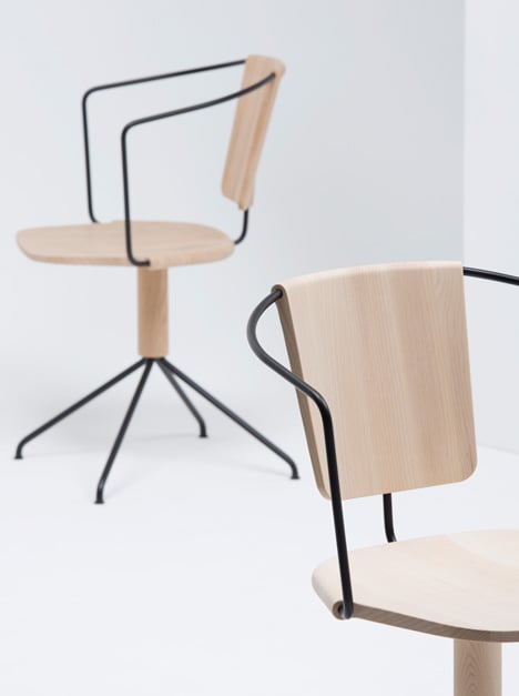 Uncino carved wood chairs by Ronan and Erwan Bouroullec for Mattiazzi Milan 2014