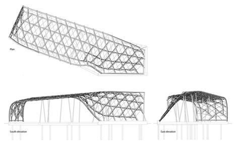 Plans of Wooden shelter by London Architectural Association students