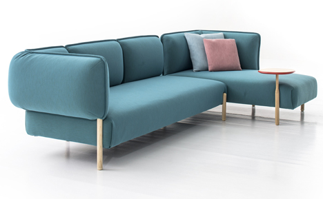 Patricia Urquiola upholsters modular sofa for Moroso in jersey fabric