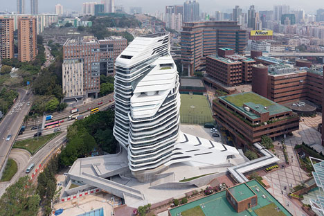 Jockey Club Innovation Tower at HKPU by Zaha Hadid
