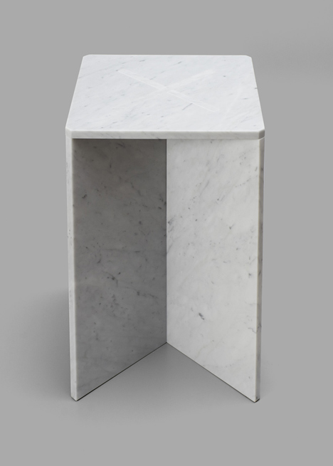 Snap Fit Marble Tables by Joe Doucet