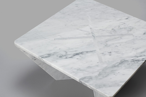 Snap Fit Marble Tables by Joe Doucet
