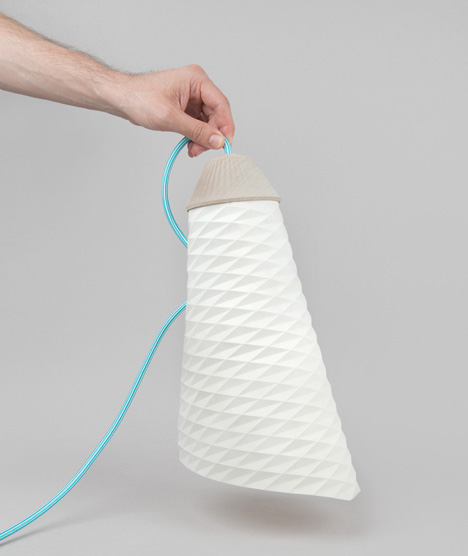 Topaze parchment lamp by Jean-Sebastien Lagrange
