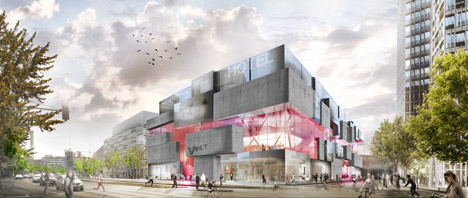 J Mayer H designs Volt Berlin shopping centre offering indoor skydiving and surfing 