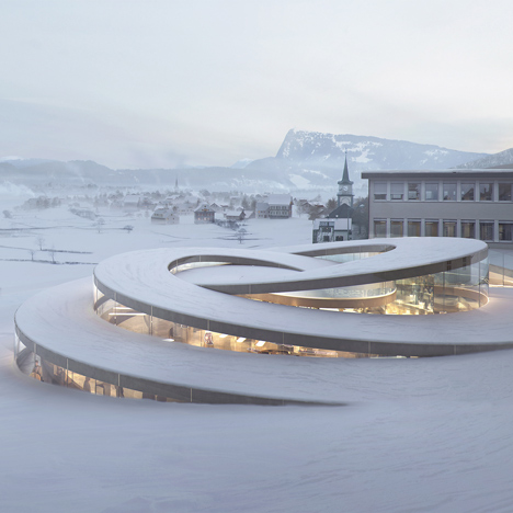 Bjarke Ingels unveils spiralling museum for Swiss watchmaker