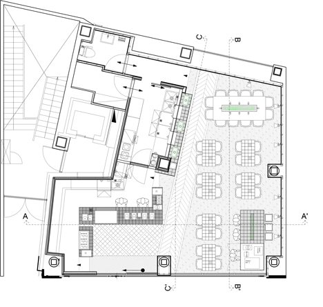 Floor plan of Coutume-cafe-Aoyama-in-Tokyo-Japan-by-CUT-Architectures
