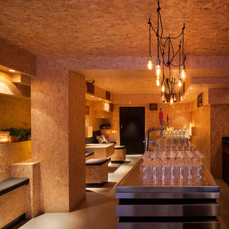 Ninetynine creates chipboard interior for Amsterdam's Mash bar 
