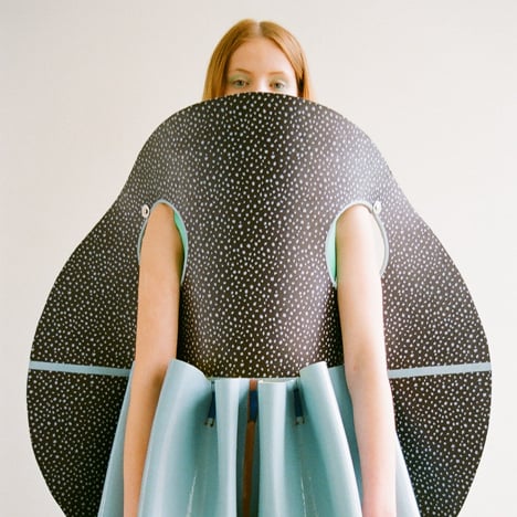 Valeska Jasso Collado folds latex-covered foam into geometric garments
