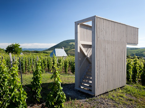 Earthy cabins hide amongst the vineyards<br /> at the Almagyar Wine Terrace in Hungary by by Péter Gereben and Balázs Marián