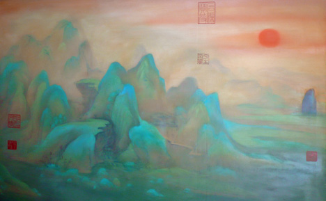Shan-shui Chinese oil painting