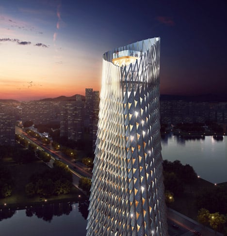 Doumen Observation Tower by RMJM is a fish-inspired skyscraper