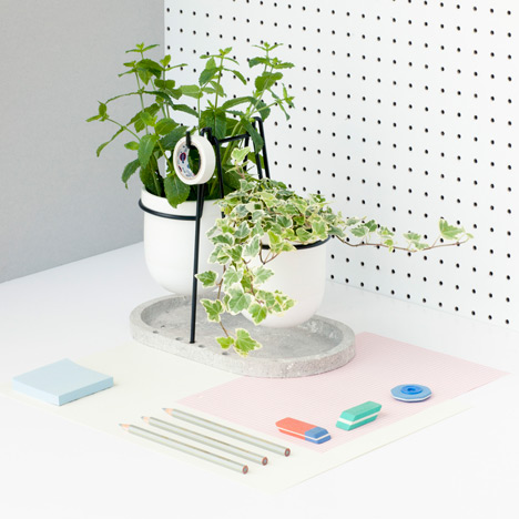 Fabrica's Statera desk tidy brings plants into the workplace