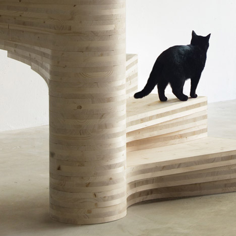 Risa spiral staircase by Tron Meyer features fanning timber steps