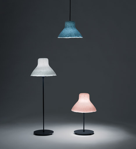 Bi-Color Washi lamp by Nendo