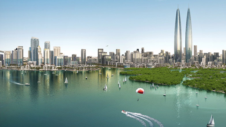 Dubai Creek Harbour twin towers by Emaar Properties and Dubai Holdings