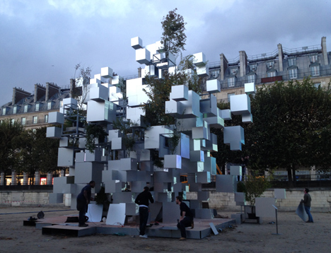 Many Small Cubes installation by Sou Fujimoto