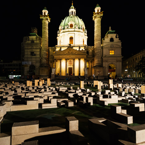 Austrians protest government spending with concrete model city