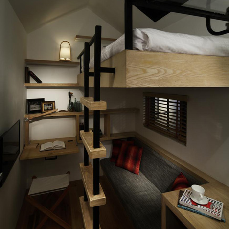 Cambodia hotel features tiny terraced rooms that "look like houses"