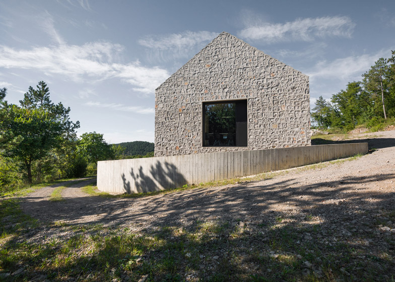 Rural Slovenian Cottage Has Walls Of Stone Set Into Concrete