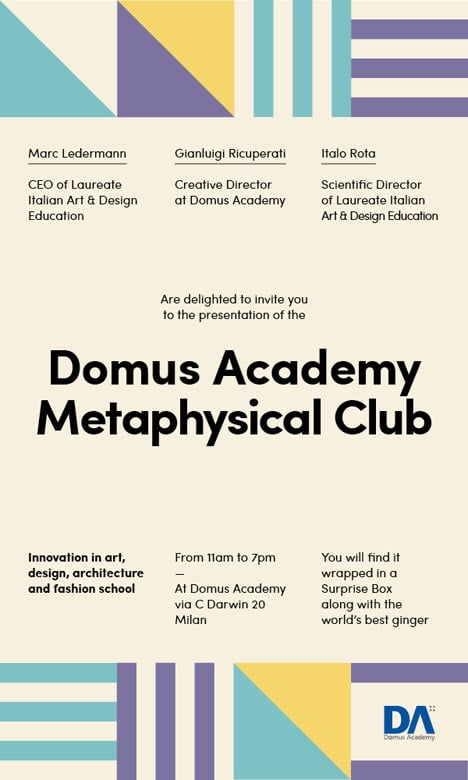 Domus Academy launches salon-style teaching system