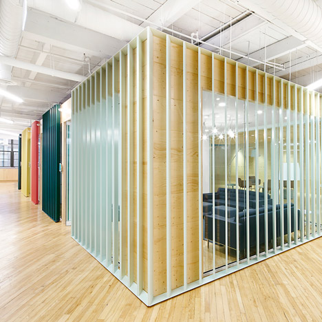 Shopify offices by MSDS Studio feature meeting rooms designed to look like shipping containers