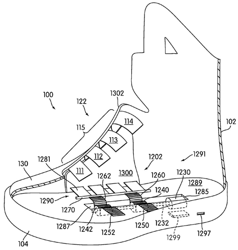 Nike US Patent image self-lacing shoes