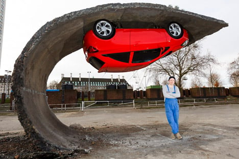Alex Chinneck for Vauxhall Motors Pick yourself up and pull yourself