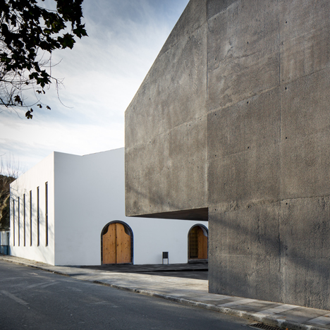 Contemporary arts centre on a Portuguese isle contrasts volcanic stone with concrete