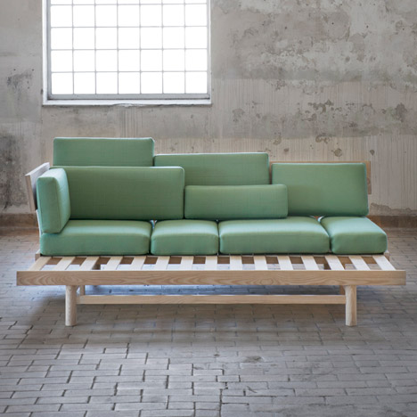 Dorme Sofa and Granit Bookends Greenhouse by Silje Nesdal