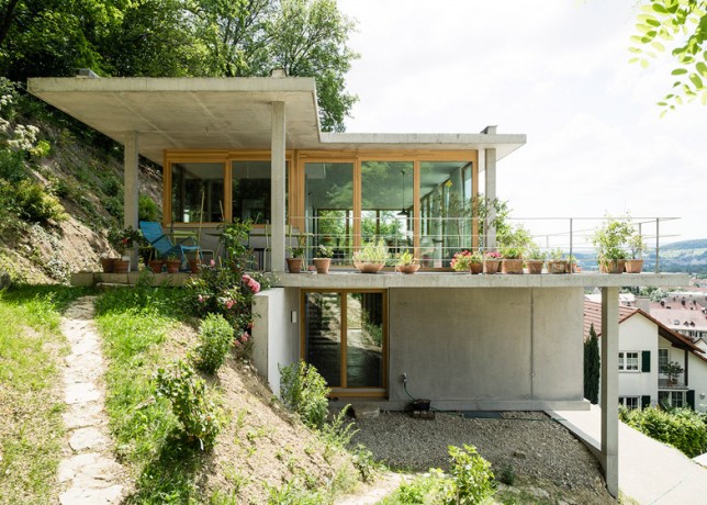 Gian Salis House On A Slope Terraces Down Hillside