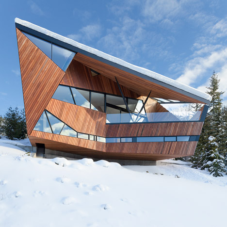 Patkau Architects designs chalet with steep angled roof beside a Whistler ski slope