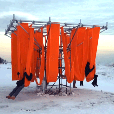 Designers convert lifeguard towers into winter pavilions for Toronto's frozen beaches