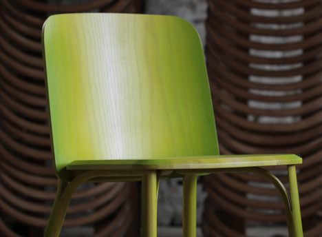 Split bent-wood chair by Arik Levy for TON