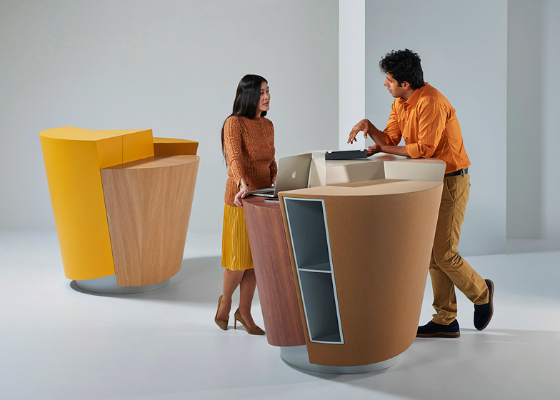Unstudio S Standtable Is An Office Desk With A Circular Podium