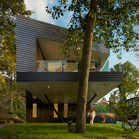 Todd Saunders' self-designed home is raised on stilts to cover outdoor areas