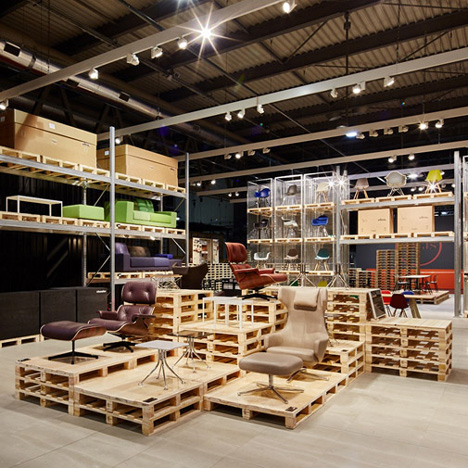 Schemata Architects builds Vitra's Salone stand from wooden pallets