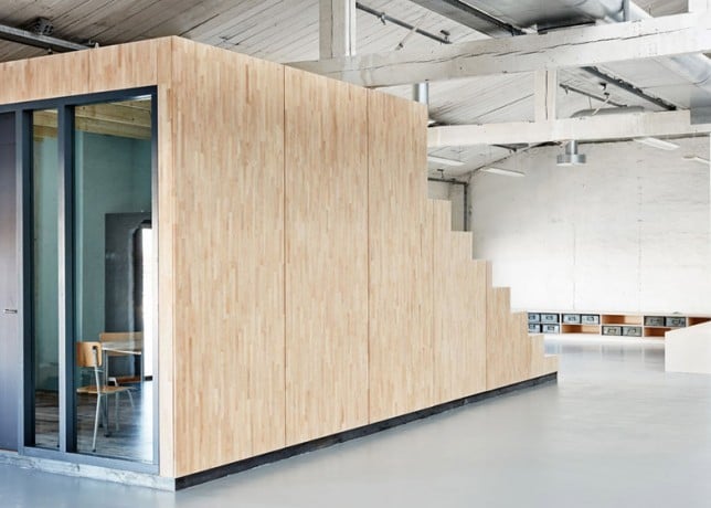 Fairphone's Amsterdam offices feature rubberwood seating