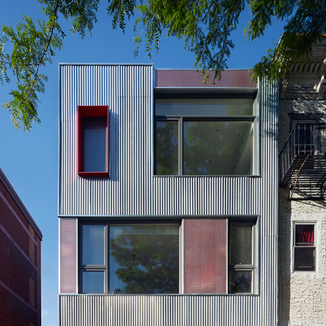 Corrugated metal clads Brooklyn townhouse by Etelamaki Architecture