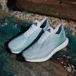 sports shoes made from recycled ocean waste