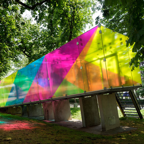 Shift uses coloured film to create "virtual colours" on Bernard Tschumi's Groningen pavilion