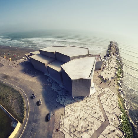 Concrete concert hall by Rojkind Arquitectos will overlook the Gulf of Mexico
