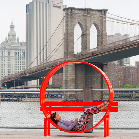 Please Touch the Art exhibition at Brooklyn Bridge by Jeppe Hein