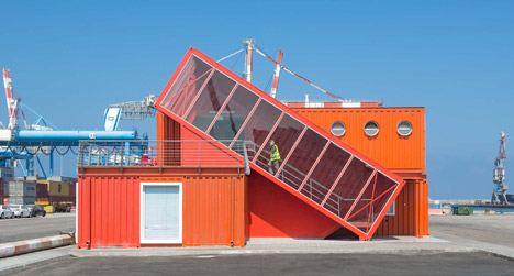 Shipping Container Terminal office building by Potash Architects